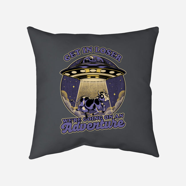 Cow Alien Get In Loser-None-Removable Cover w Insert-Throw Pillow-Studio Mootant