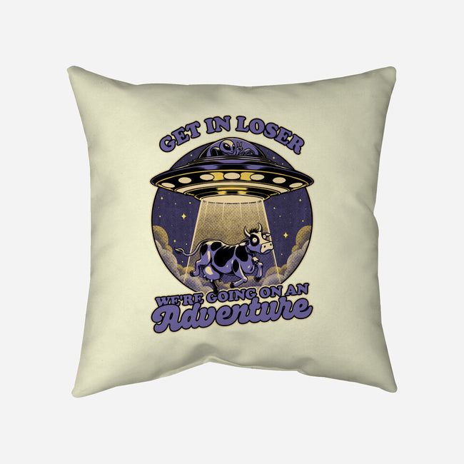 Cow Alien Get In Loser-None-Removable Cover w Insert-Throw Pillow-Studio Mootant