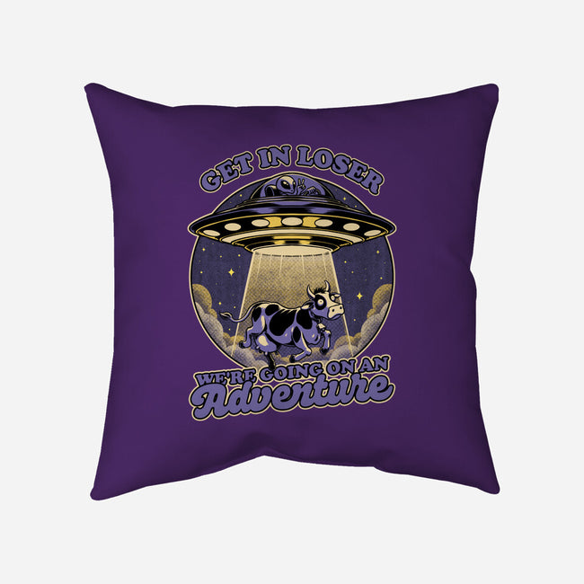 Cow Alien Get In Loser-None-Removable Cover w Insert-Throw Pillow-Studio Mootant