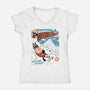 The Adventures Of SuperBeagle-Womens-V-Neck-Tee-Heyra Vieira
