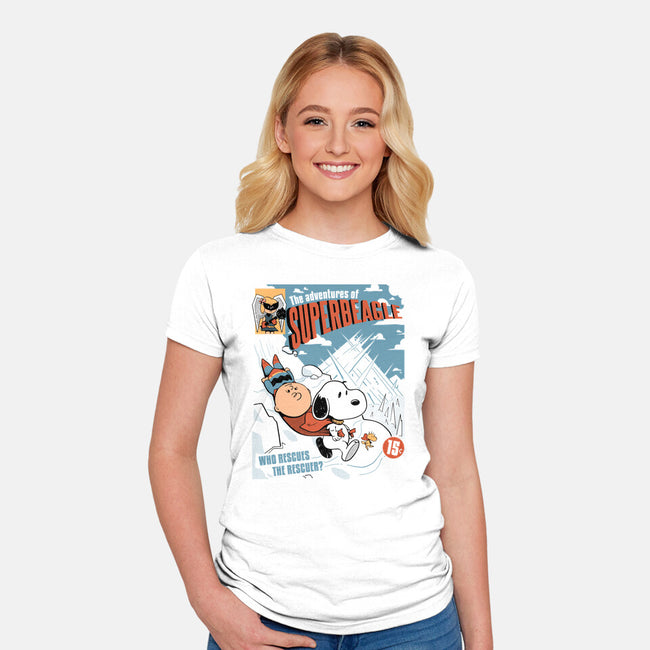 The Adventures Of SuperBeagle-Womens-Fitted-Tee-Heyra Vieira