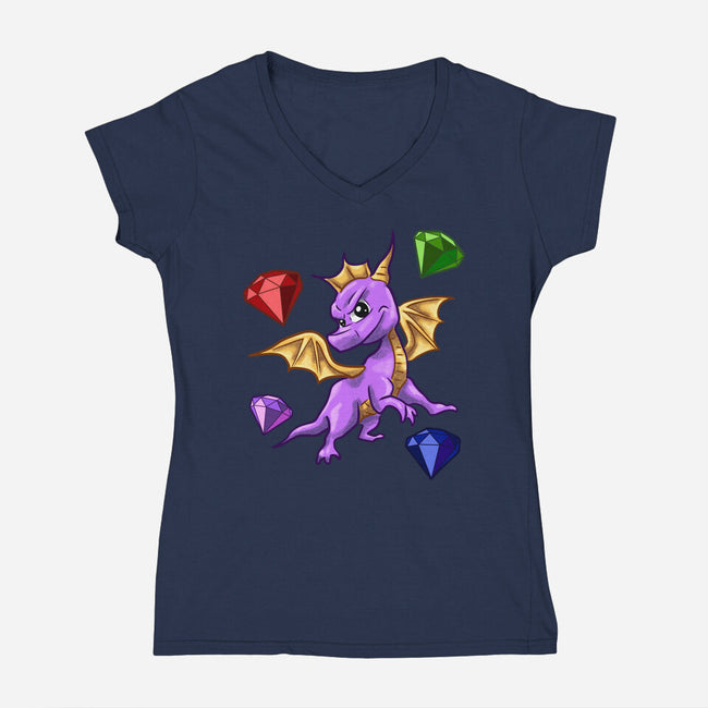 Dragon Jewelry-Womens-V-Neck-Tee-nickzzarto