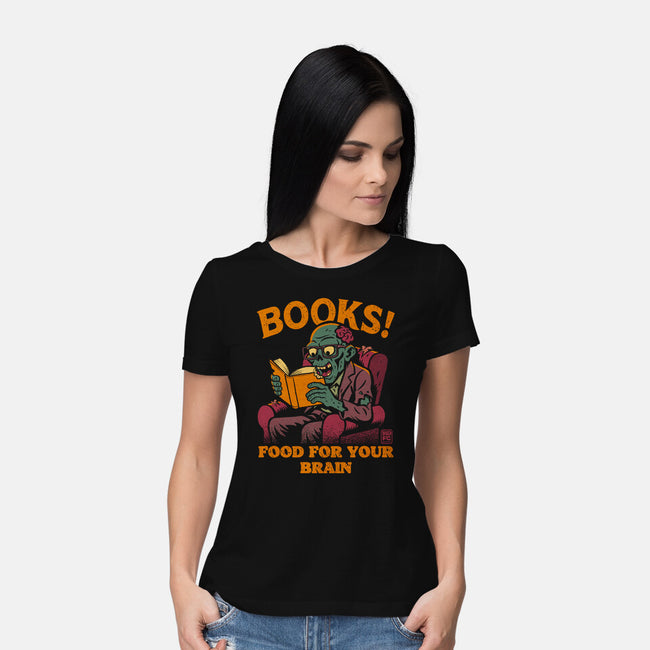 Food For Your Brain-Womens-Basic-Tee-worlddominationforcats