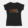 Rebel Since 1977-Womens-V-Neck-Tee-DrMonekers