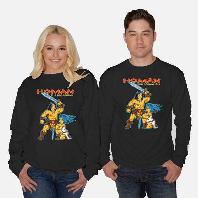 Homan The Barbarian-Unisex-Crew Neck-Sweatshirt-P1yu5h