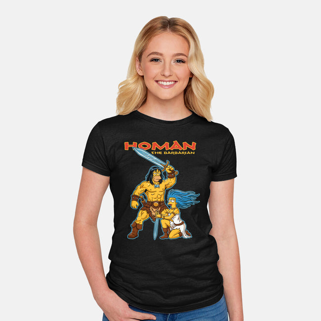 Homan The Barbarian-Womens-Fitted-Tee-P1yu5h