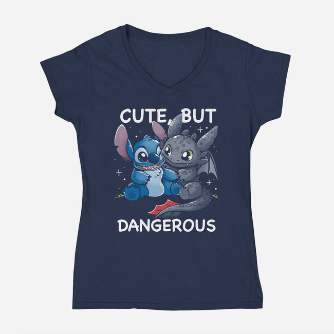 Cute But Dangerous Animals-Womens-V-Neck-Tee-Vallina84