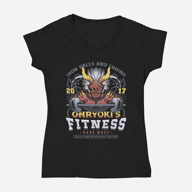 Onryoki Fitness-Womens-V-Neck-Tee-LAGELANTEE