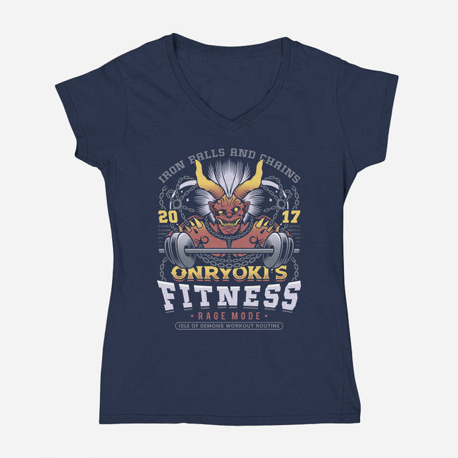 Onryoki Fitness-Womens-V-Neck-Tee-LAGELANTEE