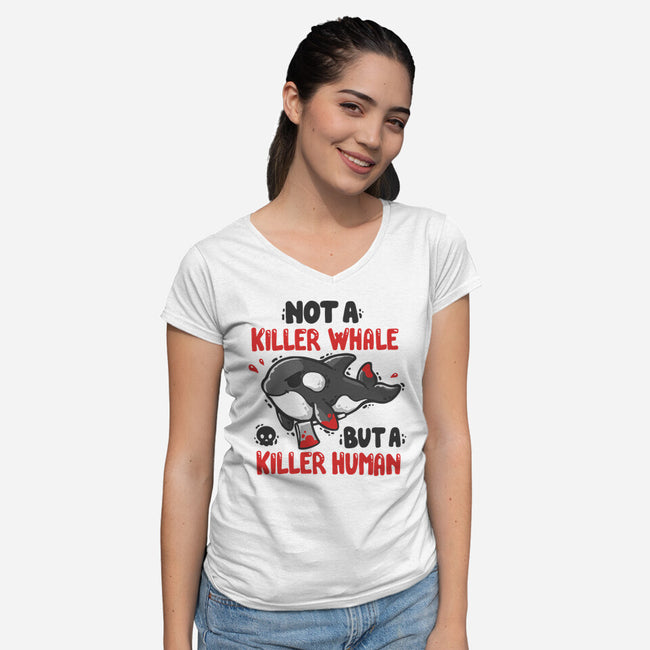 Killer Human-Womens-V-Neck-Tee-Vallina84