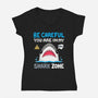 Shark Zone-Womens-V-Neck-Tee-Vallina84