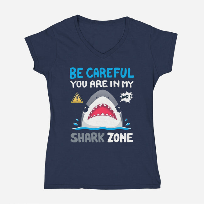 Shark Zone-Womens-V-Neck-Tee-Vallina84