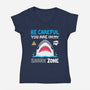 Shark Zone-Womens-V-Neck-Tee-Vallina84