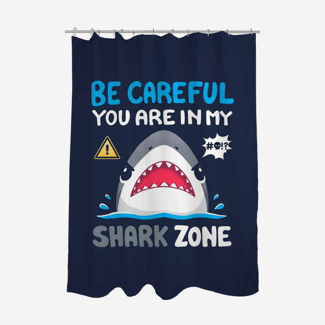 Shark Zone-None-Polyester-Shower Curtain-Vallina84