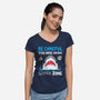 Shark Zone-Womens-V-Neck-Tee-Vallina84