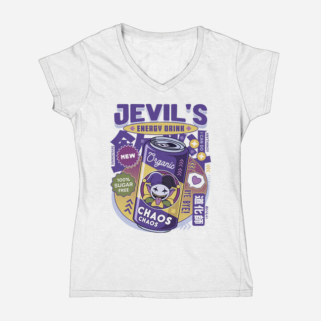 Jevil Energy Drink-Womens-V-Neck-Tee-LAGELANTEE