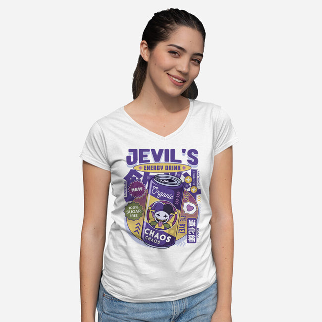 Jevil Energy Drink-Womens-V-Neck-Tee-LAGELANTEE
