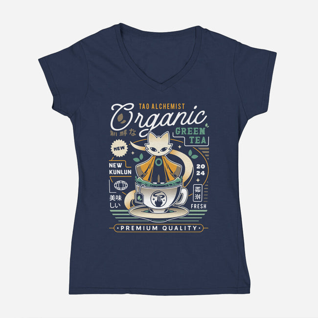 Mysterious Alchemist Green Tea-Womens-V-Neck-Tee-LAGELANTEE