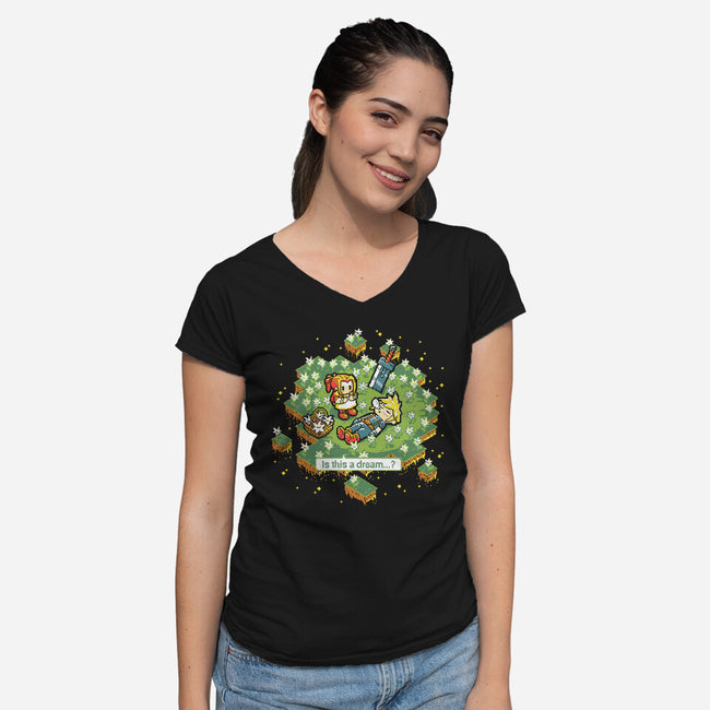 Is This A Dream-Womens-V-Neck-Tee-PopCultureWizard