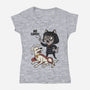 No Capes-Womens-V-Neck-Tee-Popnotic