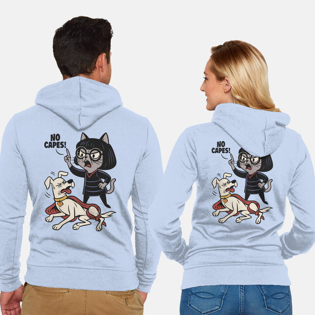 No Capes-Unisex-Zip-Up-Sweatshirt-Popnotic