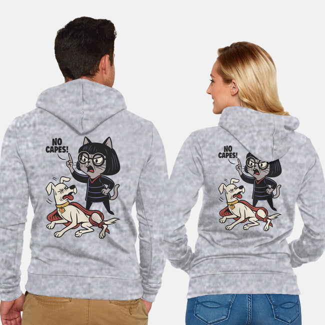 No Capes-Unisex-Zip-Up-Sweatshirt-Popnotic