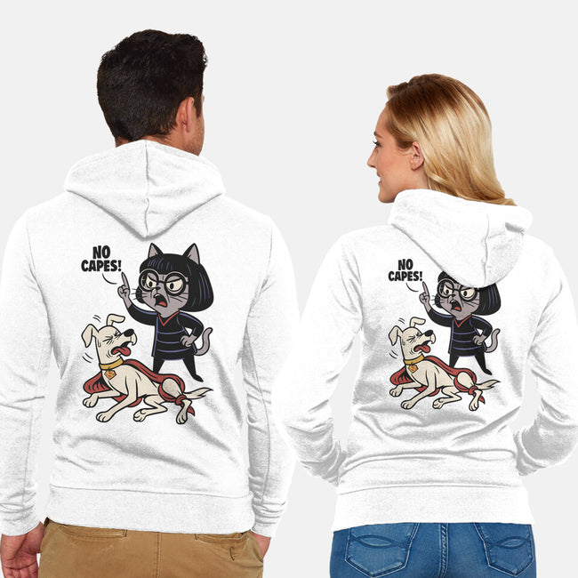 No Capes-Unisex-Zip-Up-Sweatshirt-Popnotic