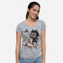 No Capes-Womens-V-Neck-Tee-Popnotic