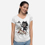 No Capes-Womens-V-Neck-Tee-Popnotic