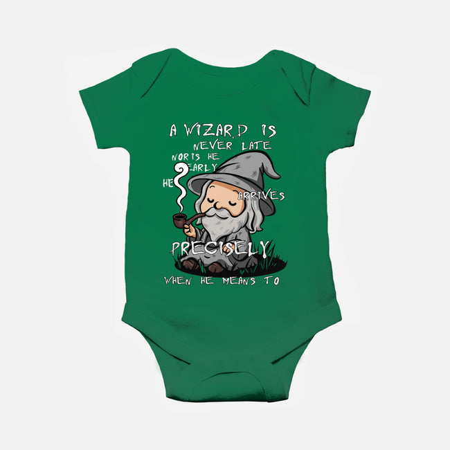 A Wizard Is Never Late-Baby-Basic-Onesie-fanfabio