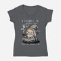 A Wizard Is Never Late-Womens-V-Neck-Tee-fanfabio