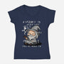 A Wizard Is Never Late-Womens-V-Neck-Tee-fanfabio