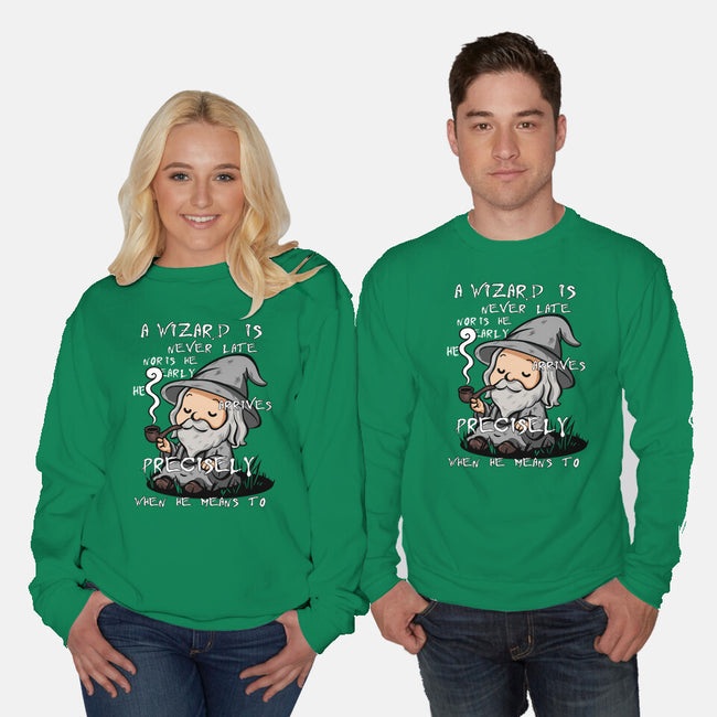 A Wizard Is Never Late-Unisex-Crew Neck-Sweatshirt-fanfabio