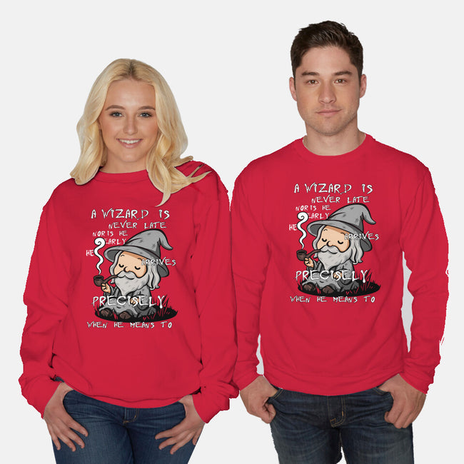 A Wizard Is Never Late-Unisex-Crew Neck-Sweatshirt-fanfabio