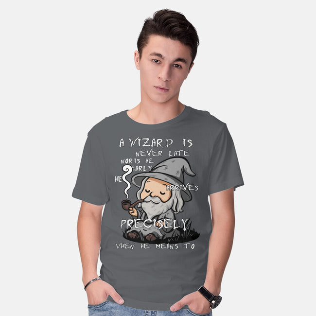 A Wizard Is Never Late-Mens-Basic-Tee-fanfabio