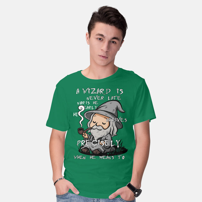 A Wizard Is Never Late-Mens-Basic-Tee-fanfabio