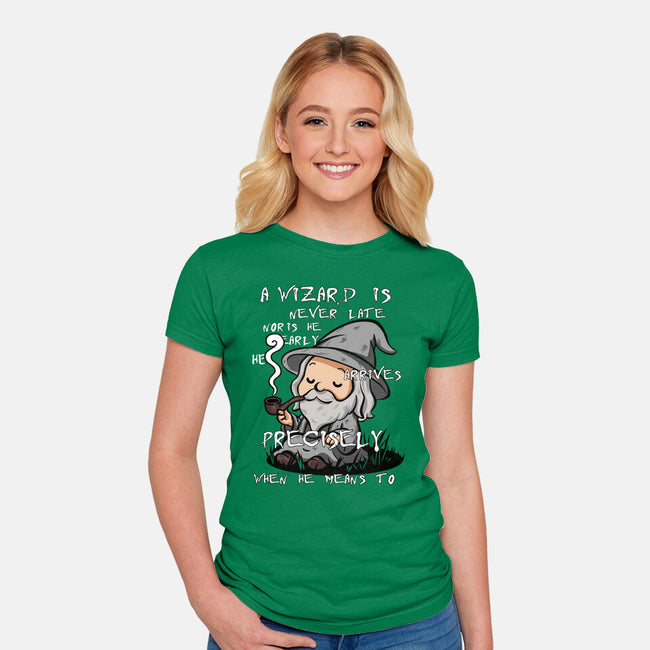 A Wizard Is Never Late-Womens-Fitted-Tee-fanfabio