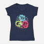 Super Colorgirls-Womens-V-Neck-Tee-nickzzarto