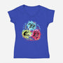 Super Colorgirls-Womens-V-Neck-Tee-nickzzarto