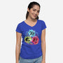 Super Colorgirls-Womens-V-Neck-Tee-nickzzarto