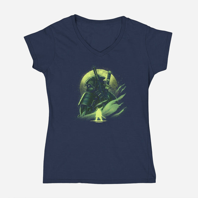 The Last Ronin-Womens-V-Neck-Tee-grevalra