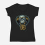 Friday Madness-Womens-V-Neck-Tee-glitchygorilla