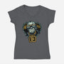 Friday Madness-Womens-V-Neck-Tee-glitchygorilla