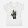 Rock The Dark World-Womens-V-Neck-Tee-glitchygorilla