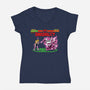 Smash Kombat-Womens-V-Neck-Tee-demonigote