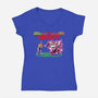 Smash Kombat-Womens-V-Neck-Tee-demonigote