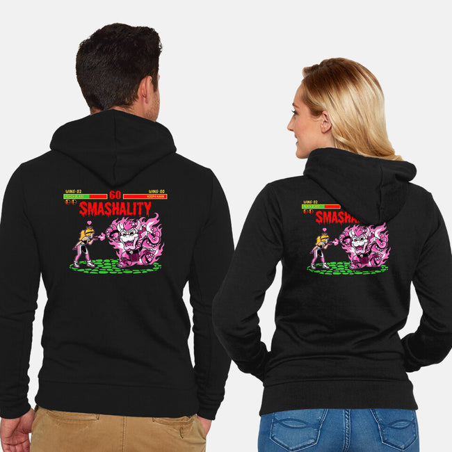 Smash Kombat-Unisex-Zip-Up-Sweatshirt-demonigote