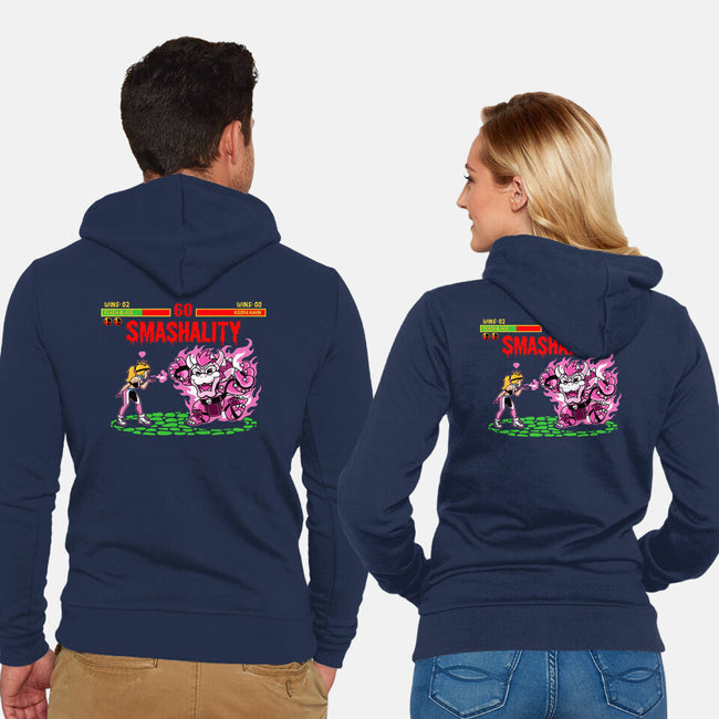 Smash Kombat-Unisex-Zip-Up-Sweatshirt-demonigote