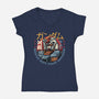 Mobile Suit Pilot Division-Womens-V-Neck-Tee-glitchygorilla