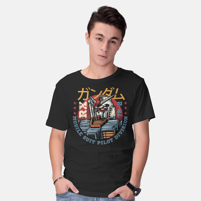 Mobile Suit Pilot Division-Mens-Basic-Tee-glitchygorilla